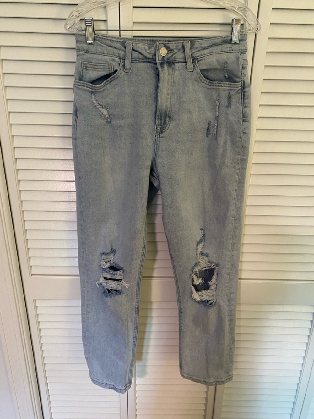 VERVET BY FLYING MONKEY Light Blue Distressed Ankle Jeans 28